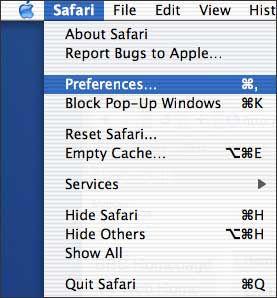 Figure 25: PC Firefox For Safari MAC users log off is performed by clicking the Safari, then Quite Safari option only (Figure 26).