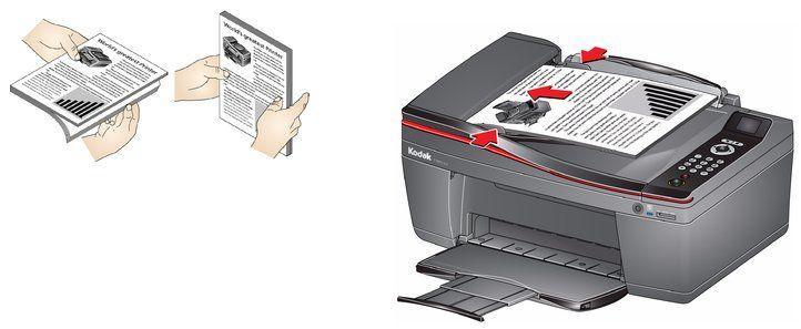 KODAK HERO 2.2 All-in-One Printer 4. Move the ADF paper edge guides until they touch the paper.