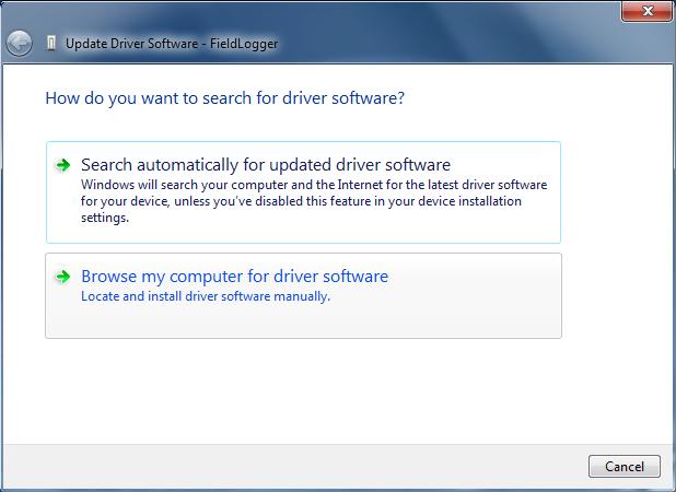 5. Ask to "Browse my computer for driver software". 6.