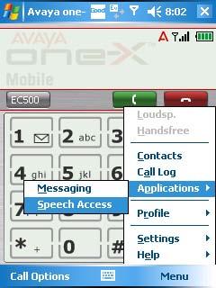 Accessing Other Applications Accessing Other Applications For added convenience, you can access two other applications Speech Access and Instant Messaging from the main menu of the Avaya one-x Mobile