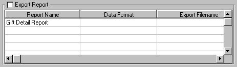 Both tabs have the Export Reports option, so that the report can be exported in a particular data format to a specified filename and location.