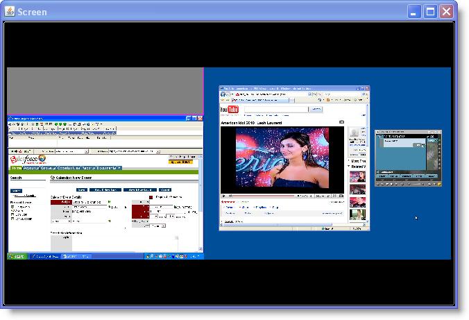 Recordings Media Player Figure 29 shows the Screen window playing a recording of a multiple-monitor setup. Figure 29. Screen window displaying multiple monitors NOTE: Multiple-monitor recordings are twice the size of recordings for single monitors.