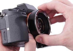 Rotate the lens adapter counterclockwise to release,