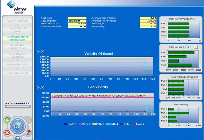 Using Uniguard ULTRASONIC METER ONLINE DATA (Figure 2-4) Figure 2-4: Ultrasonic Meter Online Data Note: Uniguard displays the most relevant data of the UFM on the screen.
