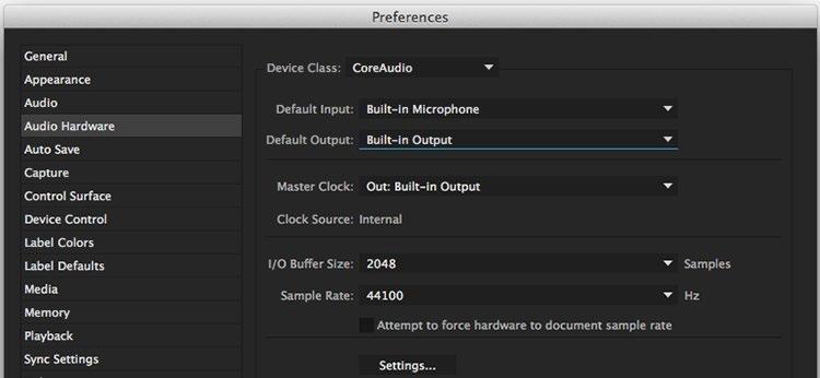 Figure 9. Audio Hardware Preferences, Mac Audio Output Mapping In this Preferences window you can also map Stereo or 5.1 audio out channels.