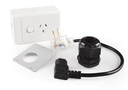 The kit includes all parts required for the isolation switch and side or rear 20mm conduit entry.