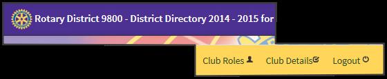 To Log In: Enter your email address - for log in to the directory database only your email address is: your club name@rotarydistrict9800.org e.g. keiloreast@rotarydistrict9800.org Do not leave spaces.