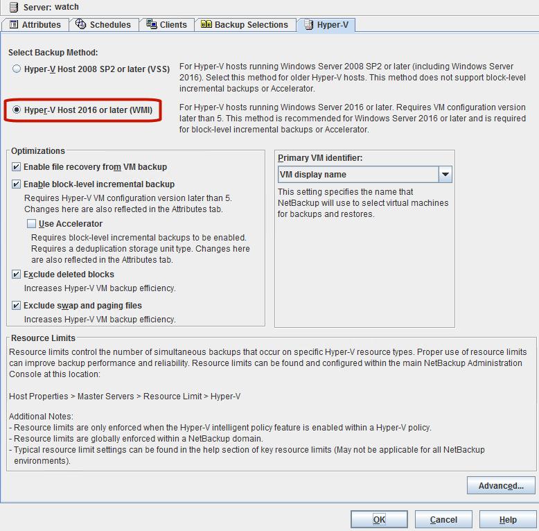 Configure NetBackup policies for Hyper-V Creating a Hyper-V policy from the NetBackup Policies utility 37 7 Click the Clients tab.