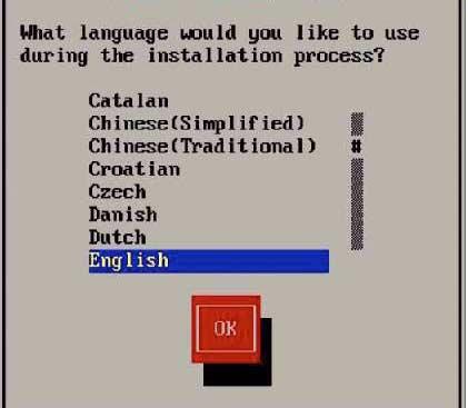 The Choose a Language screen appears. 2.