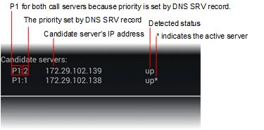 Admin Tip: DNS resolution on a Domain name When the SIP server configuration field is populated with multiple, semicolonseparated values, the first value is used only for constructing the SIP URI and