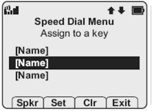 SpectraLink 8020/8030 Wireless Telephone: Administration Guide for SIP If you want to Then Assign a speed dial number A phonebook entry may be assigned to a speed dial key from the speed dial list or