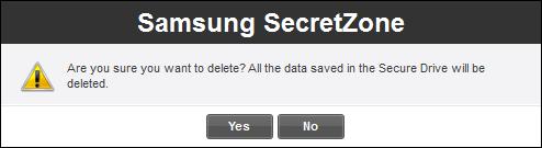 Chapter 3 Functions of Samsung Drive Manager [Image] Secure Drive Deletion Confirmation Message 3. After checking the data to be deleted, 4. Click [OK].
