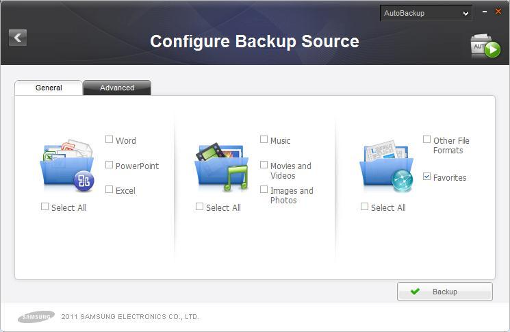Chapter 2 Using Samsung Drive Manager [Image] [[Configure Backup Source]]