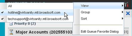 For information about showing or hiding a call center in the Queued Calls pane, see section 14.