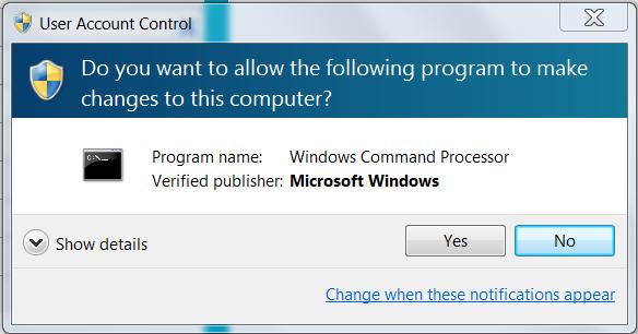 If you are denied access to the certificate trust store to import the certificate, the following dialog box appears.