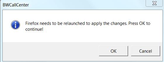 If the certificate is not yet imported to the Firefox certificate store and if the browser is open during the current session, the following dialog box appears.