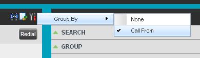 Figure 49 Grouping Calls in Call Console To view or hide calls in a group: Click the Show/Hide button ( / ) to the left of the group name. 6.3.