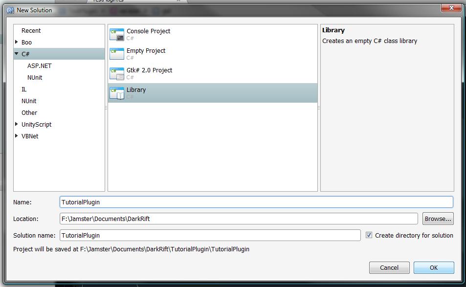 Setup Creating a new project 1. Create a new solution in Monodevelop by going to File > New > Solution 2.