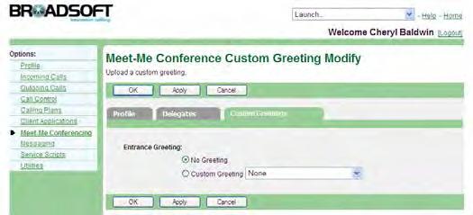 6) To remove some users from the list of delegates, select the users to remove in the Conference Delegates column and click Remove <. Or to remove all users, click Remove All <<. 7) Click Apply or OK.
