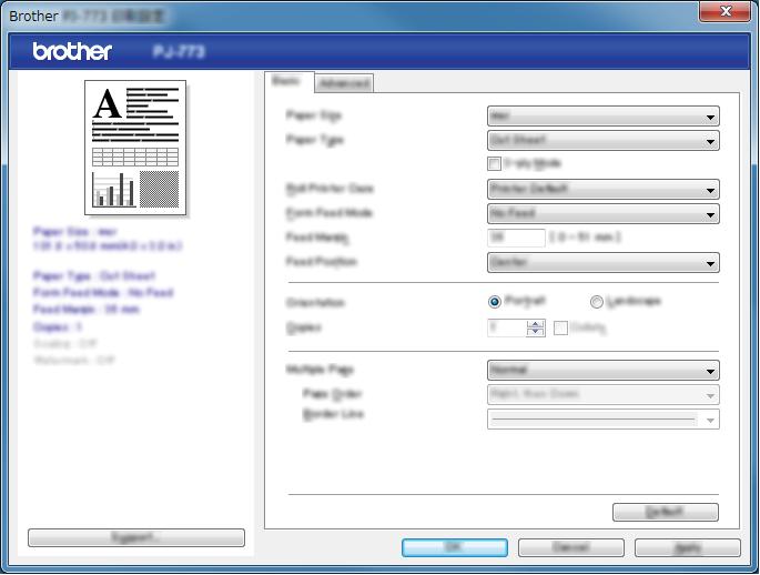 Using the Printer Setting Printer Driver Options 2 You can configure various settings such as paper size and number of copies, in the printer driver screen.