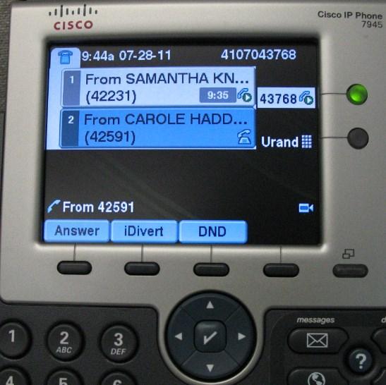 CISCO IP PHONE: BASIC PHONE FEATURES Answering Multiple Calls on One Phone Line If you are on a call and your phone rings,
