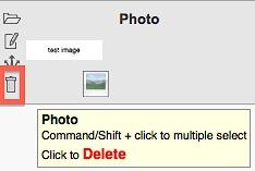 Delete Click the Delete icon (a trash can) to delete the