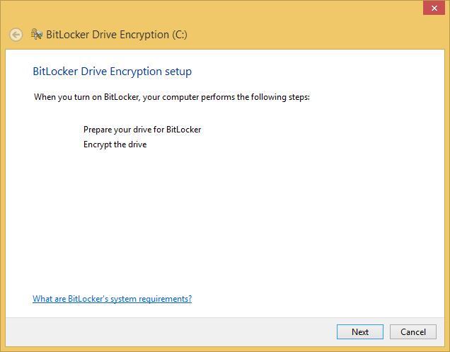 Trend Micro Endpoint Encryption 5.0 Patch 2 Installation & Migration Guide The BitLocker Drive Encryption window appears. 5. To create the system partition, follow the on-screen instructions in the BitLocker Drive Encryption window.