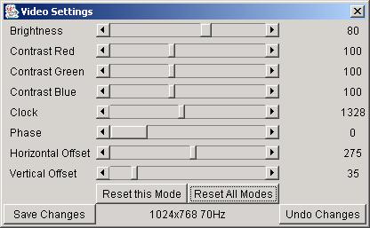 The Video settings From the Options menu choose Video Settings. The Video Settings box appears. See Figure 8.