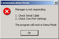 OPERATING GUIDE. Communication Error If a Communication Error box appears when trying to scan the system see Figure 49.