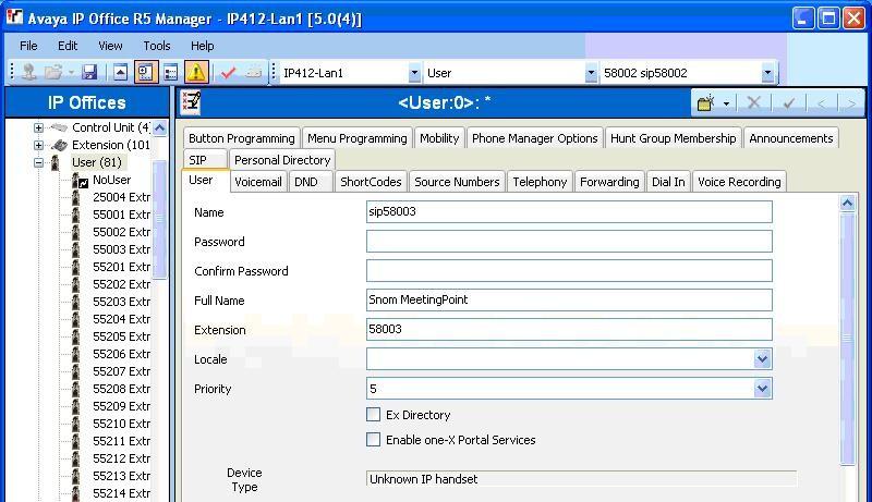 4.5. Administer SIP Users From the configuration tree in the left pane, right-click on