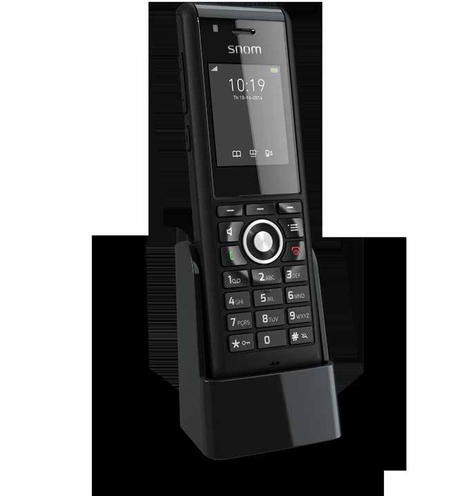 Workplace Mobility Freedom of movement while you talk Whether using a single radio base station or a multicell installation, Snom s DECT solution allows you to keep doing business when moving around