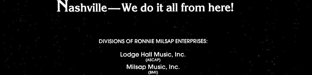 Inc. (ASCAP) Milsap Music, Inc.