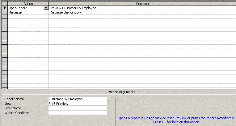 Tab to Comment and type Preview Sales By Employee Report. 5.