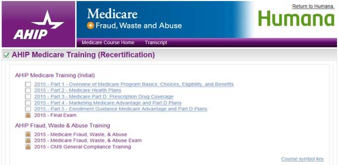 AHIP Medicare Course Parts: You have now completed the registration process and are