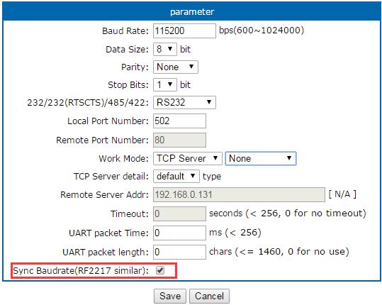 Figure 18 Diagram 6-4 sync baud 6.6. Webserver port The module have built-in webserver which allow user to setup parameters via webpage.