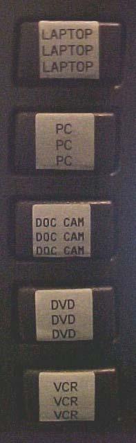 The PC button will show the Instructor s computer. The DOC CAM button will show the Document Camera.
