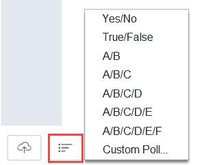 1. Manually create poll questions by clicking the Start a Poll button at the bottom of the Presentation Panel.