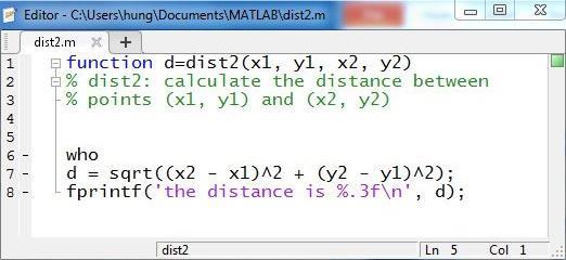 Example 1: dist2(x 1,y 1,x 2,y 2 )
