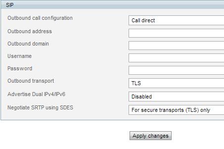 Configuring the TelePresence Server for administration by TelePresence Conductor Task 7: Configure SIP settings 1. Go to Configuration > SIP Settings. 2.