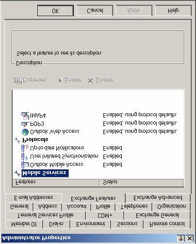 Figure 3: OMA properties Managing Mobile Devices with Exchange Server 2003 After a user completes the first successful synchronization from the Pocket PC, the device is automatically filled with the