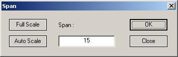 7.4 DISPLAY SETTINGS (SPAN) This window allows the user to change the span on the chart of the main window, this window does not need to be closed at each action on the span value, and this is useful