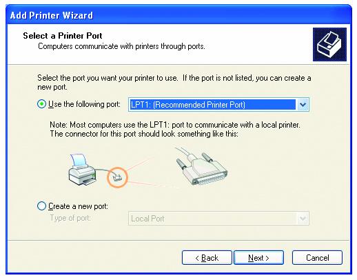 Networking Basics Adding a local printer Click Next Select Local printer attached to this computer (Deselect Automatically detect and install my Plug and Play printer if it has been selected.