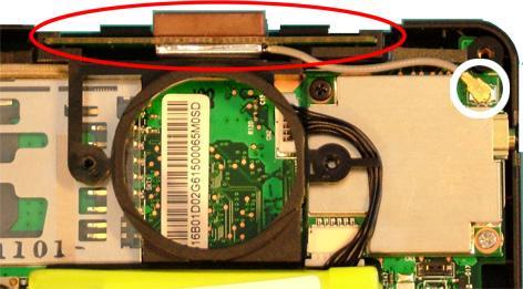 Disconnect the GPS antenna from the Mainboard (see the circle to your right in Fig. 4). 2.