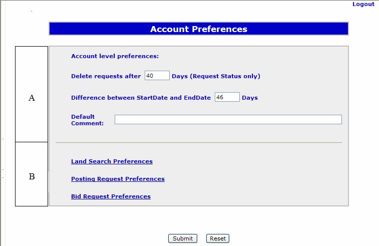 6 Preferences The Account folder on the side menu enables the user to set up certain system defaults. 6.