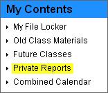 When you post a report for a student, it is stored on the class home page. Edline also puts a link to this report in the student's "Private Reports" list.
