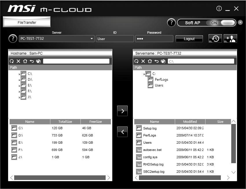 M-CLOUD M-CLOUD is an application of MSI network sharing. It allows you to turn your computer into Wi-Fi AP. It can also transfer files between your MSI computers.