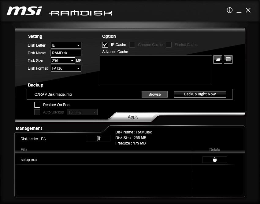 RAMDISK RAMDISK creates a virtual RAM drive using the available memory in your computer, the performance of the RAMDISK is faster than an SSD and hard drive.