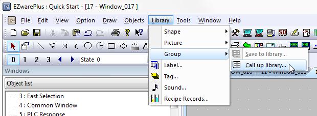 Group -> Group. 12. Open the Group Library dialog.