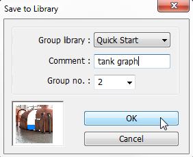 Set the Group library to Quick Start. In Comment enter tank graph. Set Group no. to 2. Click OK.