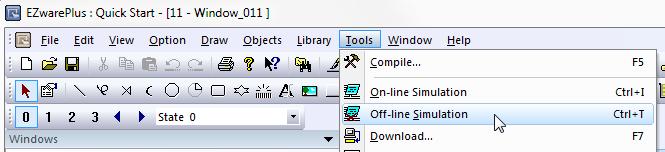 EZware Quick Start Guide 39 Simulate 1. Open the offline simulator. From the top menu bar, select Tools -> Offline Simulation. 2.